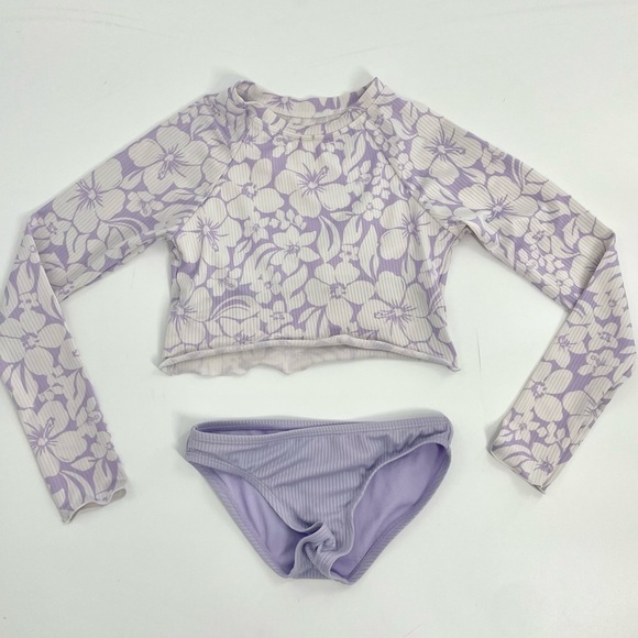 Girls One-Piece Wonder Nation Swimsuit Bundle Floral Rash Guard Monokini Size 7 - Picture 9 of 11